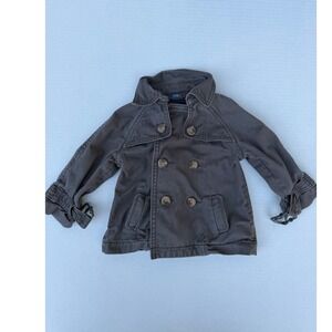Stella McCartney for Baby Gap Toddler Double Breasted Jacket Grey Trench Size 2T